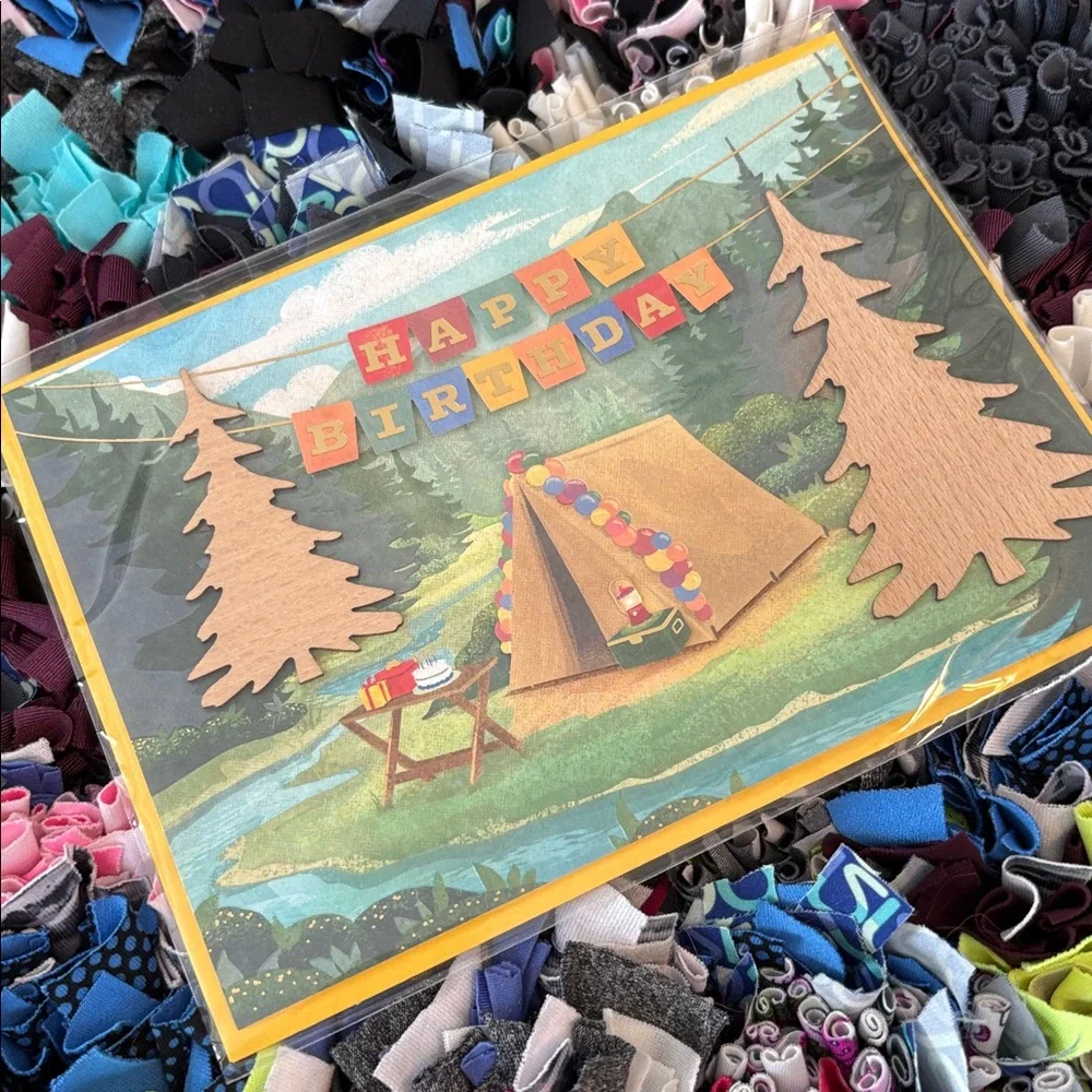 🆕Papyrus Laser Cut Camping Scene Birthday Greeting Card